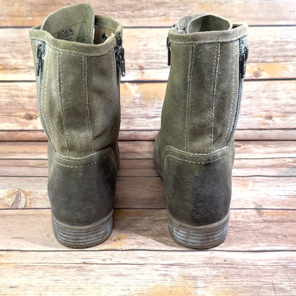 Roan Bed Stu Affair Distressed Hand Finished Suede Cap Toe Combat Boots 8.5 - Picture 6 of 9